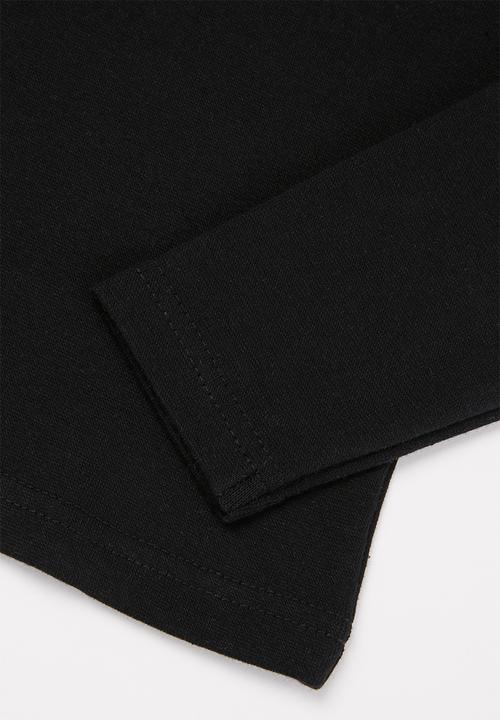 Pop Candy - Younger girls rib long sleeve tee - black