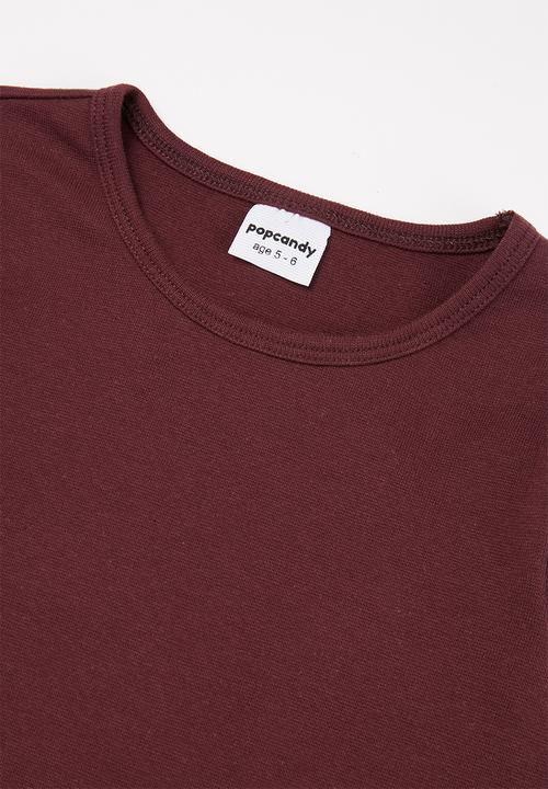 Pop Candy - Younger girls long sleeve tee - burgundy