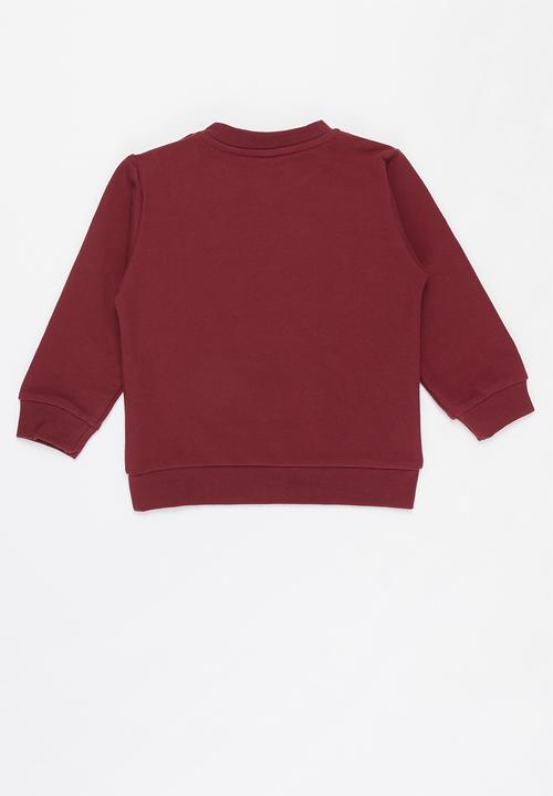 Pop Candy - Boys bear crewneck - burgundy