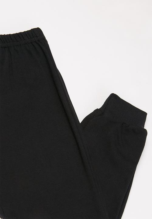 Pop Candy - Long sleeve tee & pants pj set - grey & black 