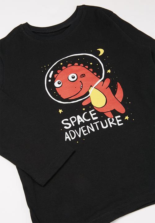 Pop Candy - Long sleeve tee & pants pj set - black & red 