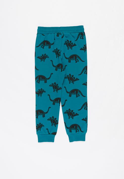 Pop Candy - Boys dino jogpants - teal & black 