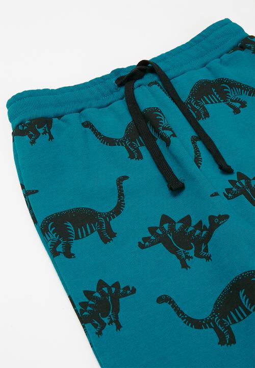 Pop Candy - Boys dino jogpants - teal & black 
