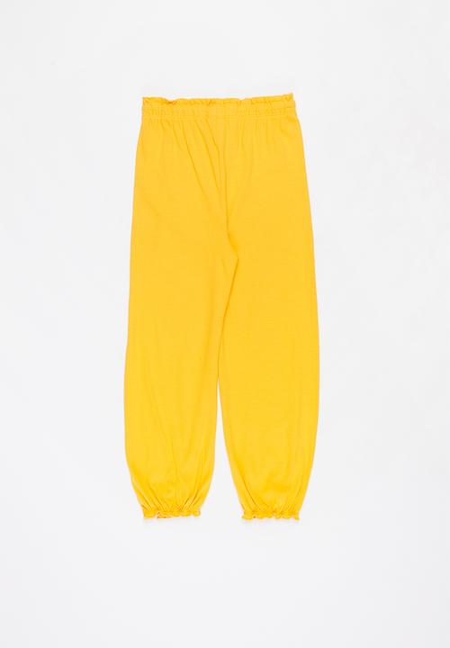 Pop Candy - Younger girls easy jersey pants - yellow 