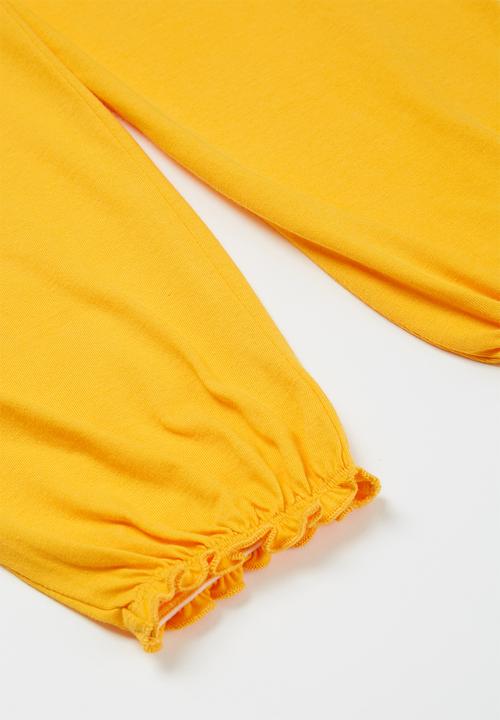 Pop Candy - Younger girls easy jersey pants - yellow 