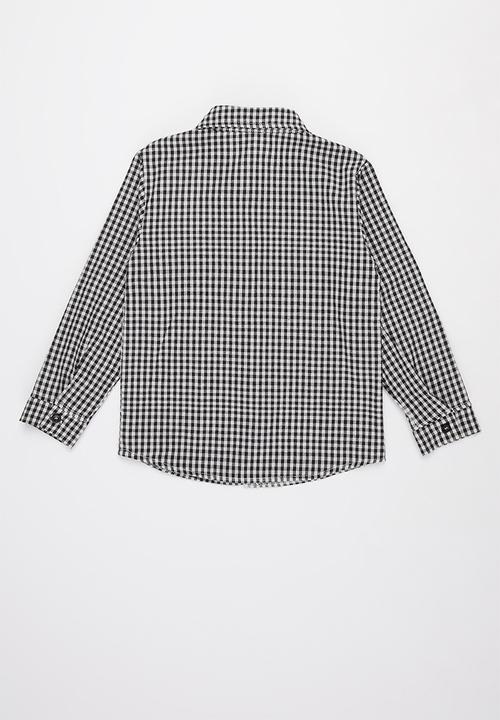 Pop Candy - Boys check shirt - black & white