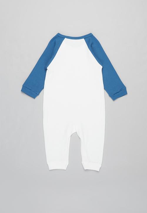 Pop Candy - Boys printed romper - white & blue 