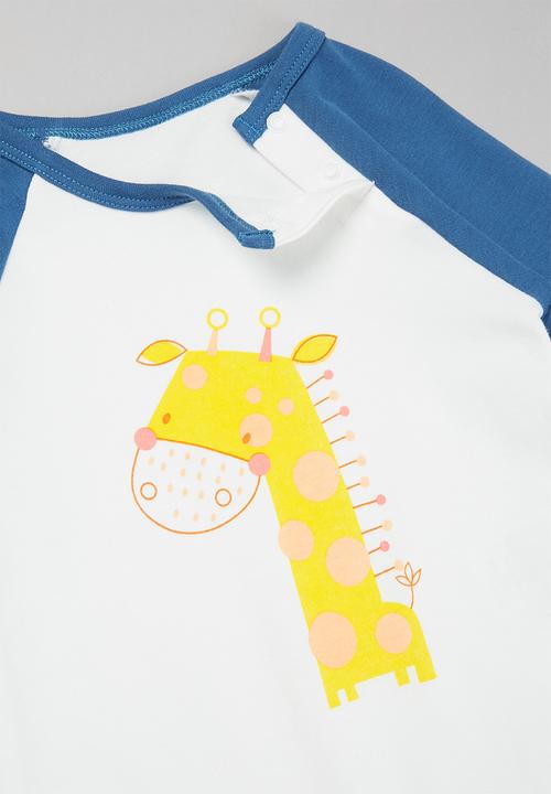 Pop Candy - Boys printed romper - white & blue 