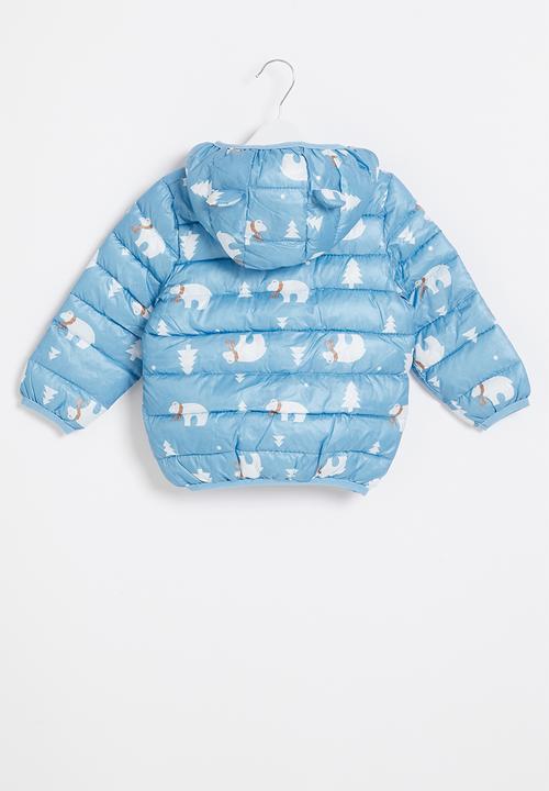 Pop Candy - Boys bear print bomber - blue