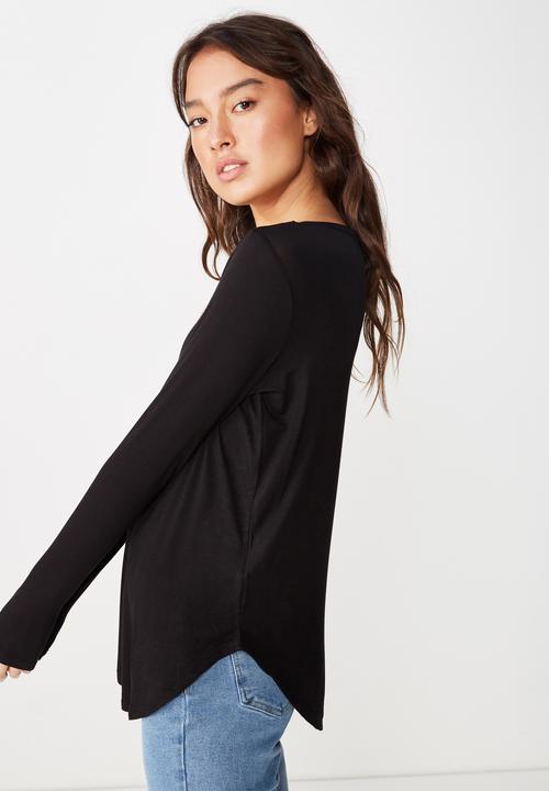 Cotton On - Karly long sleeve top - black