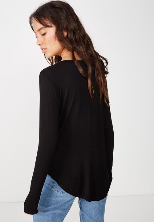 Cotton On - Karly long sleeve top - black