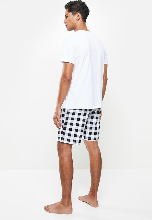 Brave Soul - Sanbo loungewear - white & black