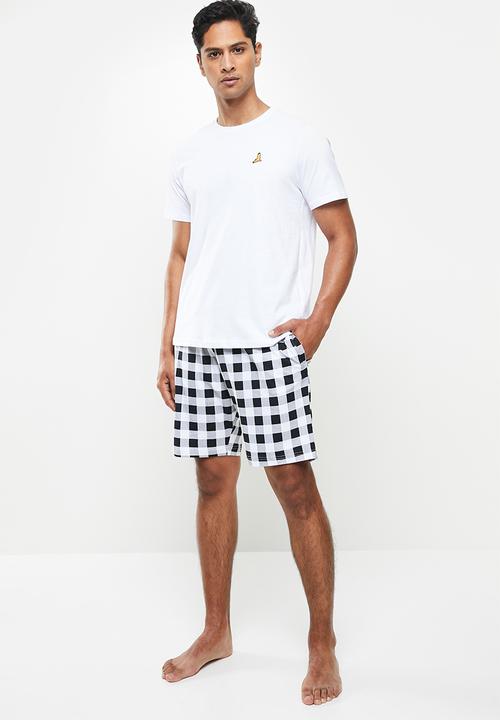 Brave Soul - Sanbo loungewear - white & black