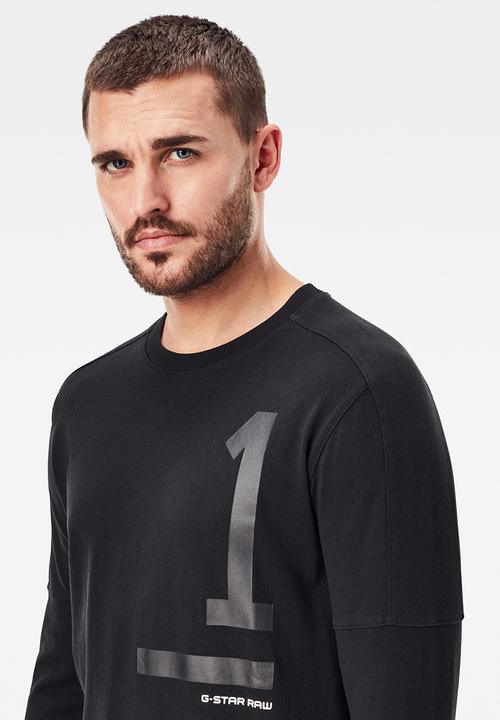 G-STAR - Numbers graphic r long sleeve tee - black