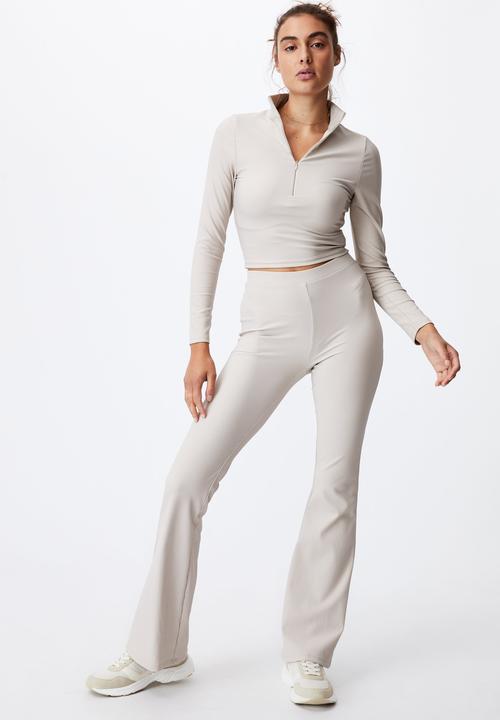 Cotton On - Quinn quarter zip long sleeve top - taupe