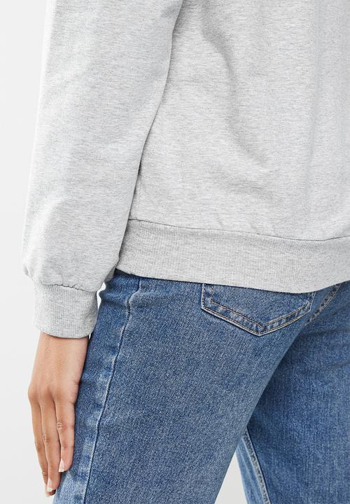 SISSY BOY - Thunderbolt: basic crew neck sweater interactive sequin - grey melange