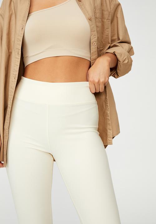 Cotton On - Side zip rib legging - neutral 