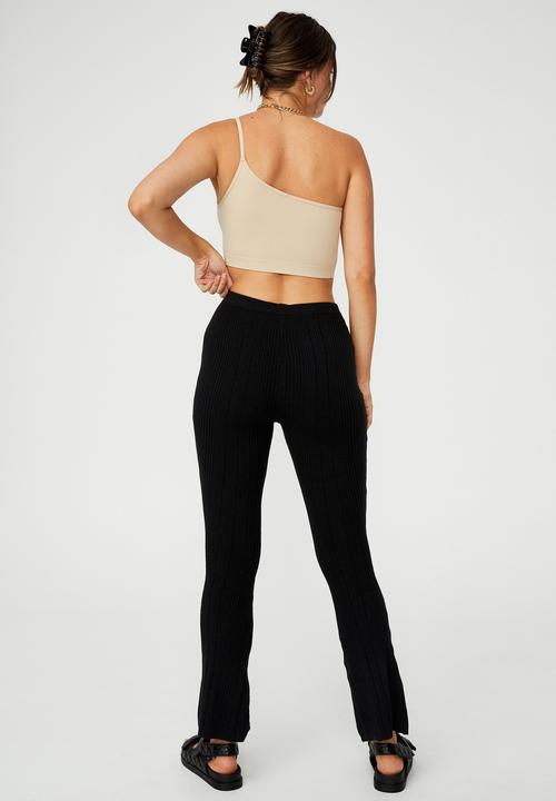 Cotton On - Variegated rib flare - black