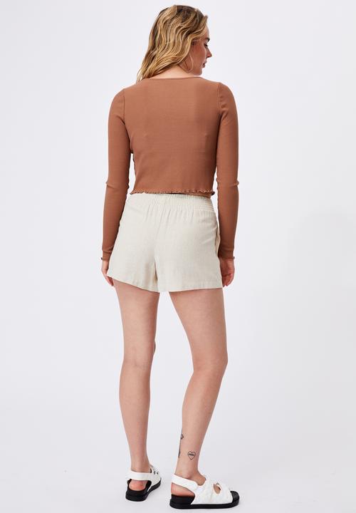 Cotton On - Vivvy tie front long sleeve cardi - cocoa bean