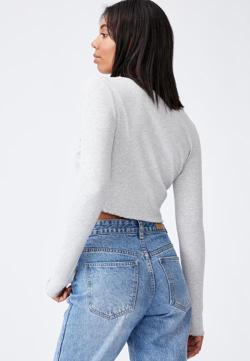 Cotton On - Vivvy tie front long sleeve cardi - light grey