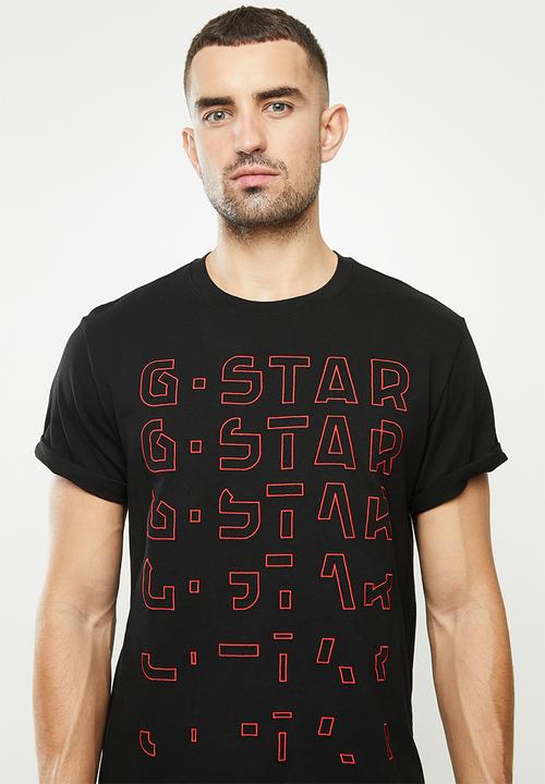 G-STAR - Embro gradient graphic lash r short sleeve tee - black