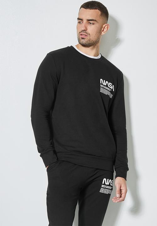 Superbalist - Brewer nasa crew neck sweater - black