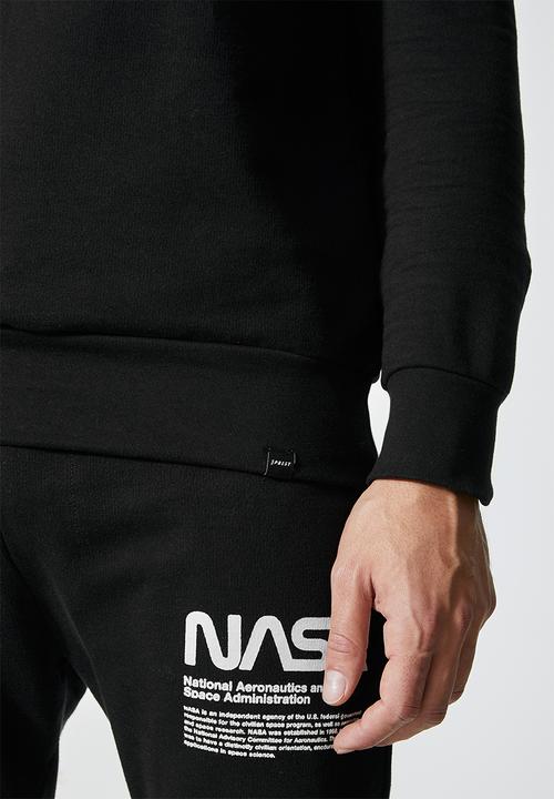 Superbalist - Brewer nasa crew neck sweater - black