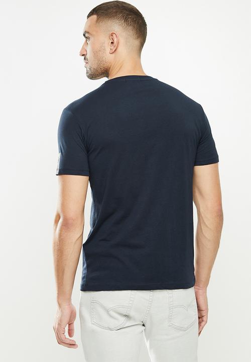 Replay - Replay sleeve print basic tee - navy