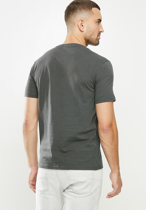 Replay - Replay sleeve print basic tee - grey