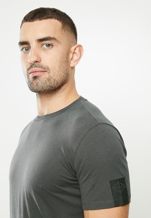 Replay - Replay sleeve print basic tee - grey