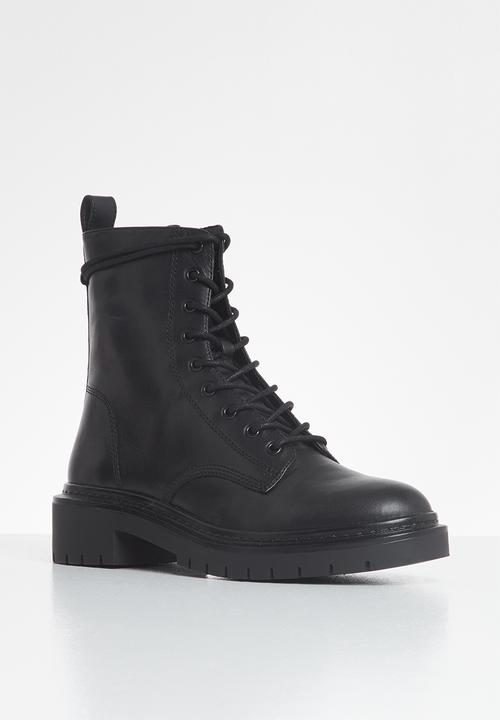 Steve Madden - Hazard leather combat boot - black
