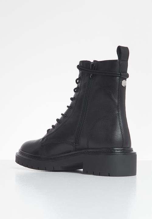 Steve Madden - Hazard leather combat boot - black
