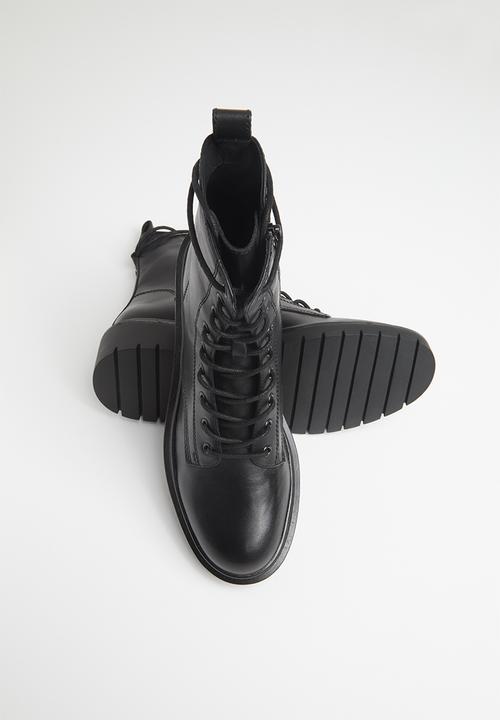 Steve Madden - Hazard leather combat boot - black