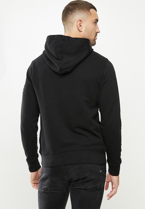 Replay - Replay label print hoodie - black