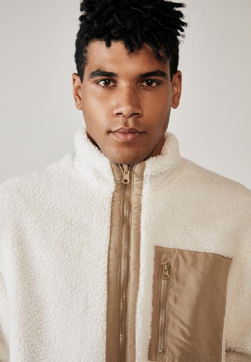 Factorie - Reversible sherpa ski jacket - off white & beige 