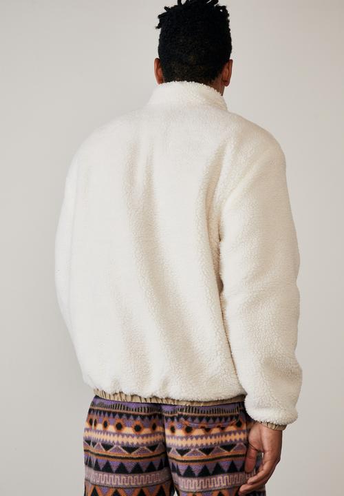 Factorie - Reversible sherpa ski jacket - off white & beige 