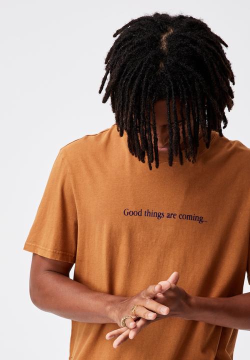Factorie - Regular graphic T-shirt - washed tobacco