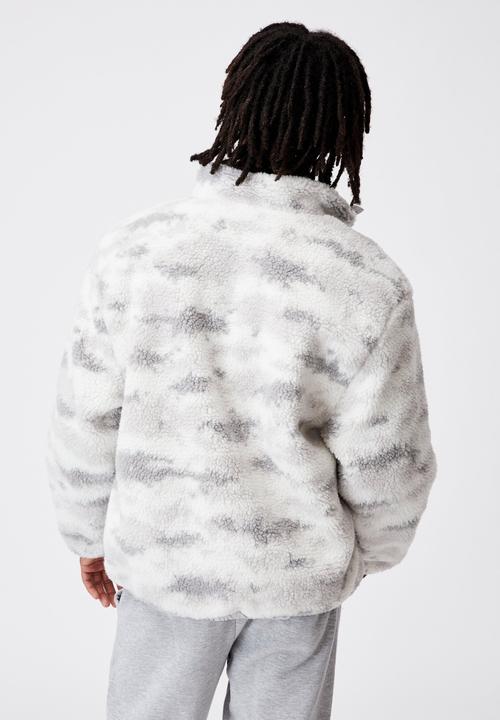 Factorie - Reversible sherpa ski jacket - grey & white 