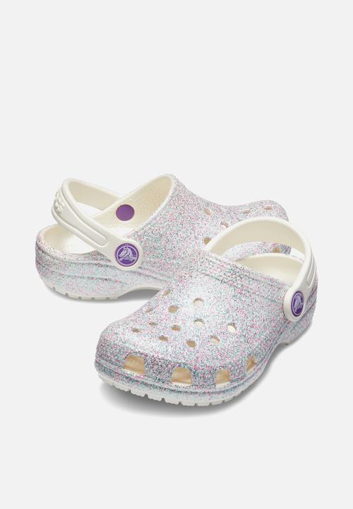 Crocs - Kids classic glitter clog - white