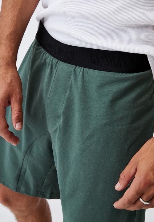 Cotton On - Organic jersey sleep short - forest