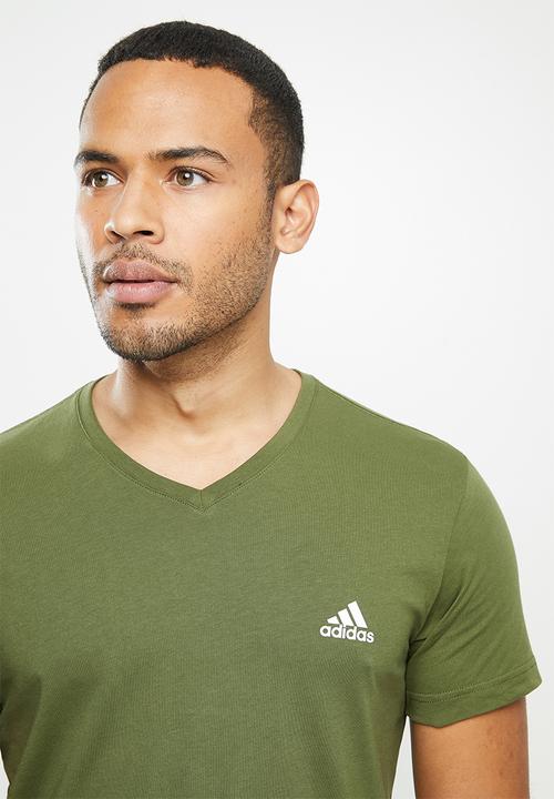 adidas Performance - V-neck T-shirt - green