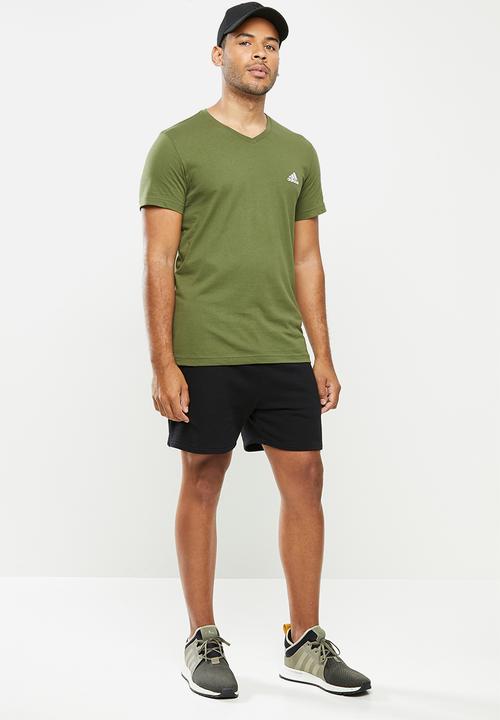adidas Performance - V-neck T-shirt - green