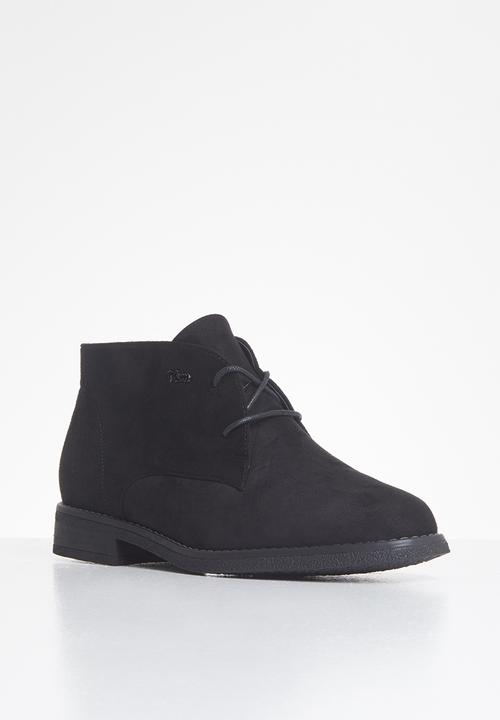 Plum - Raelyn lace up bootie - black