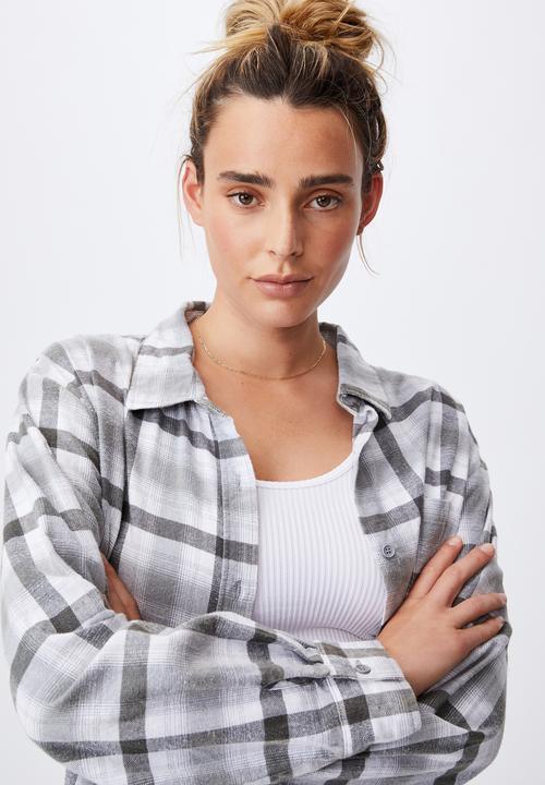 Cotton On - Boyfriend shirt - ash grey