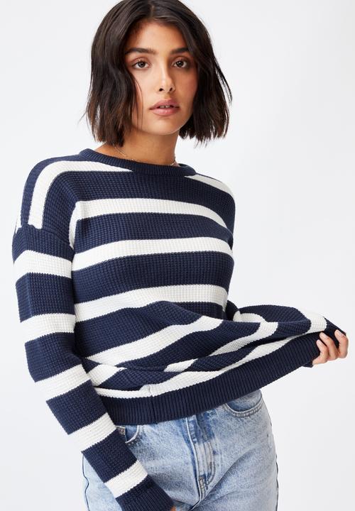 Cotton On - Cotton pullover - navy & white 