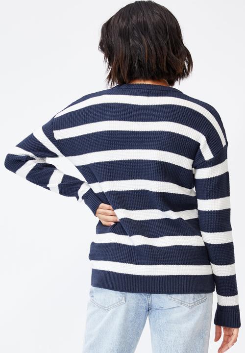 Cotton On - Cotton pullover - navy & white 