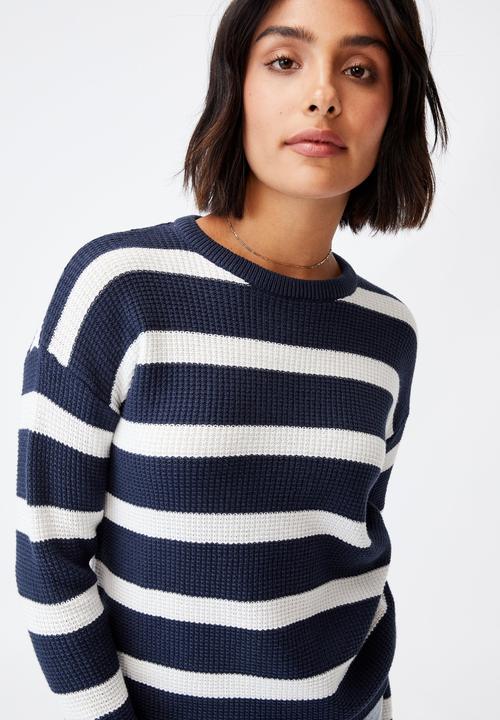 Cotton On - Cotton pullover - navy & white 