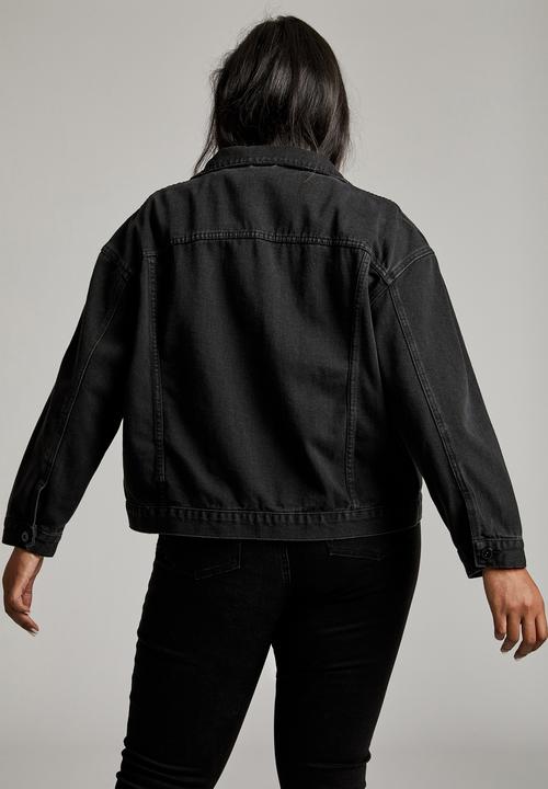 Cotton On - Curve 90s baggy denim jacket - midnight black