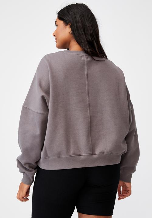 Cotton On - Curve classic crew neck pullover - ash grey