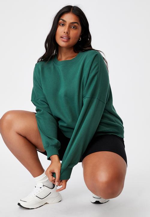 Cotton On - Curve classic crew neck pullover - heritage green